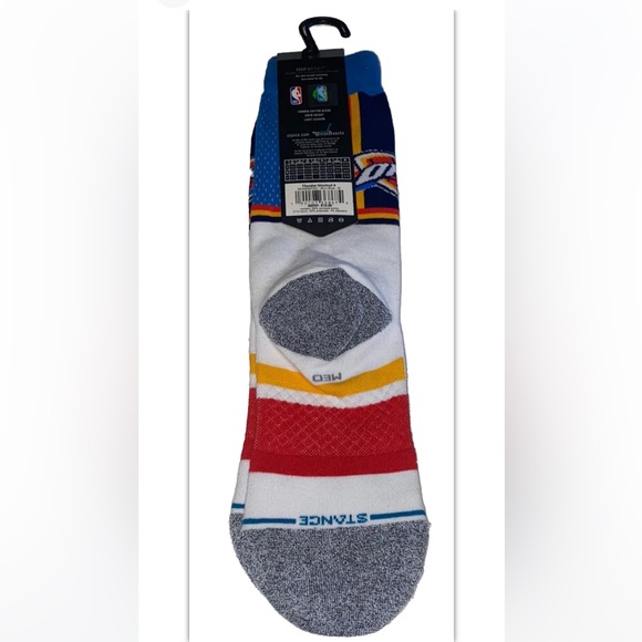 Stance NBA OKC Thunder Crew Socks 1 Pair Men 6-8.5 W8-10.5 White Logo Basketball - Picture 5 of 8